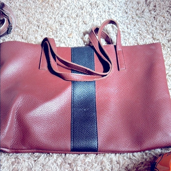 Chic Brown Leather Tote Bag - Picture 1 of 3